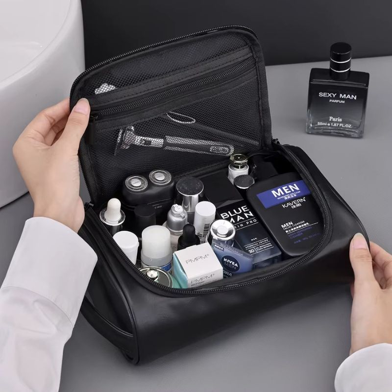 Trousse de toilette rétro imperméable – Mixte & pratique