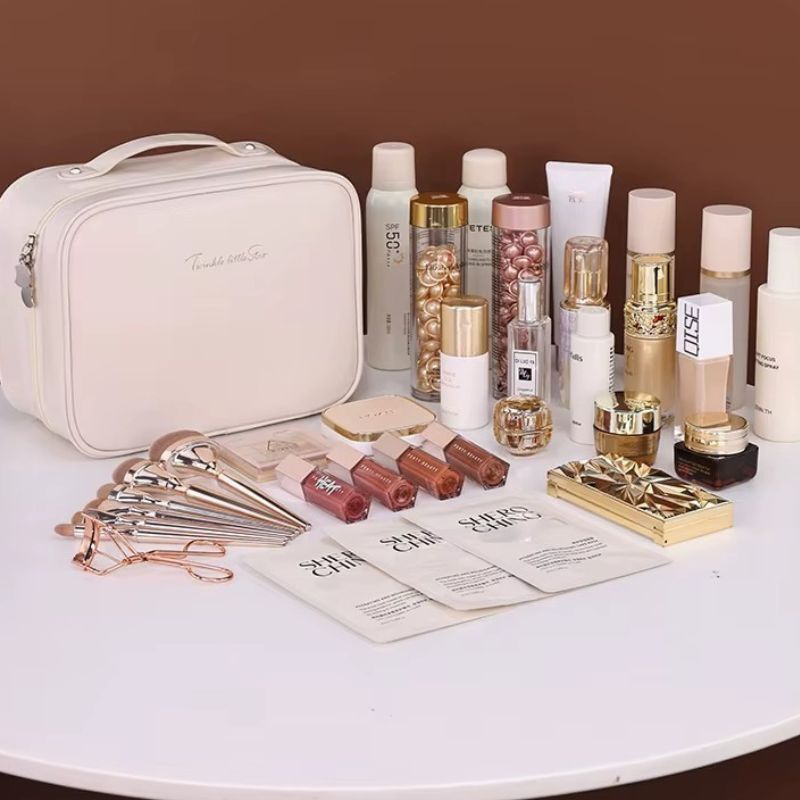 Trousse maquillage 3-en-1 imperméable avec compartiments