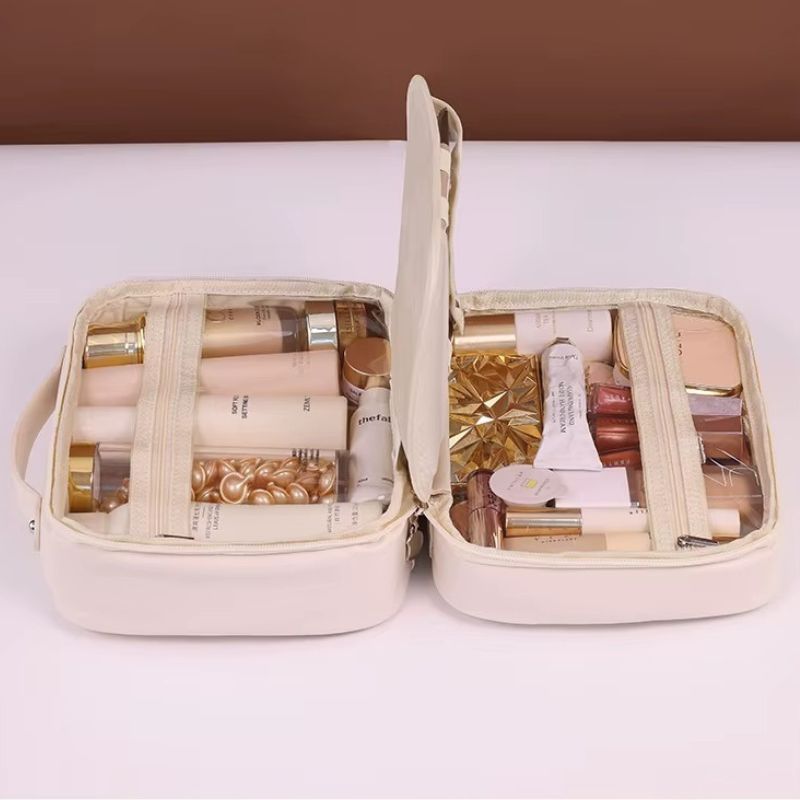 Trousse maquillage 3-en-1 imperméable avec compartiments