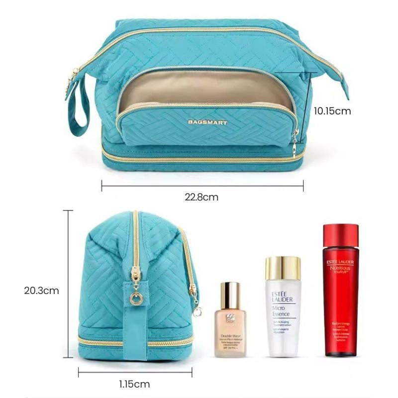 Trousse maquillage grande capacité matelassée – Box stylée & pratique