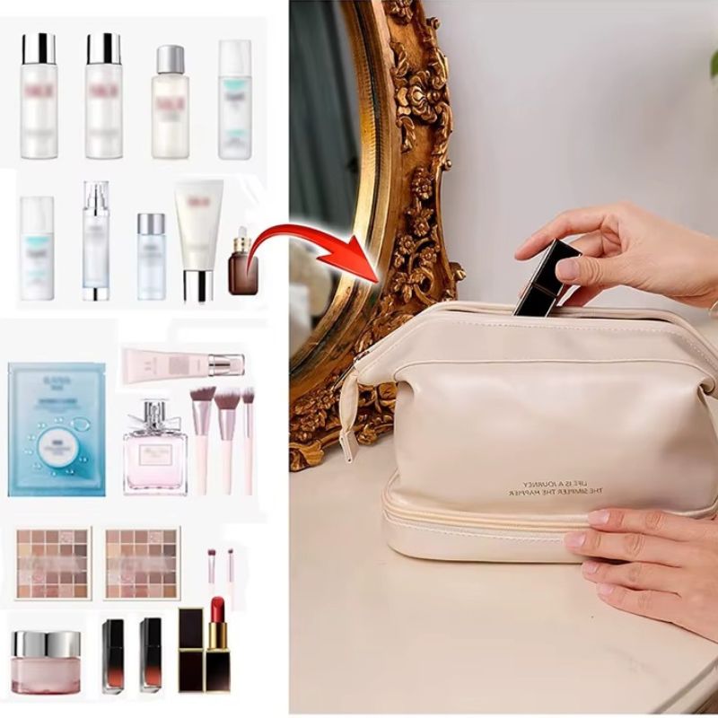 Trousse maquillage imperméable – Double compartiment pratique