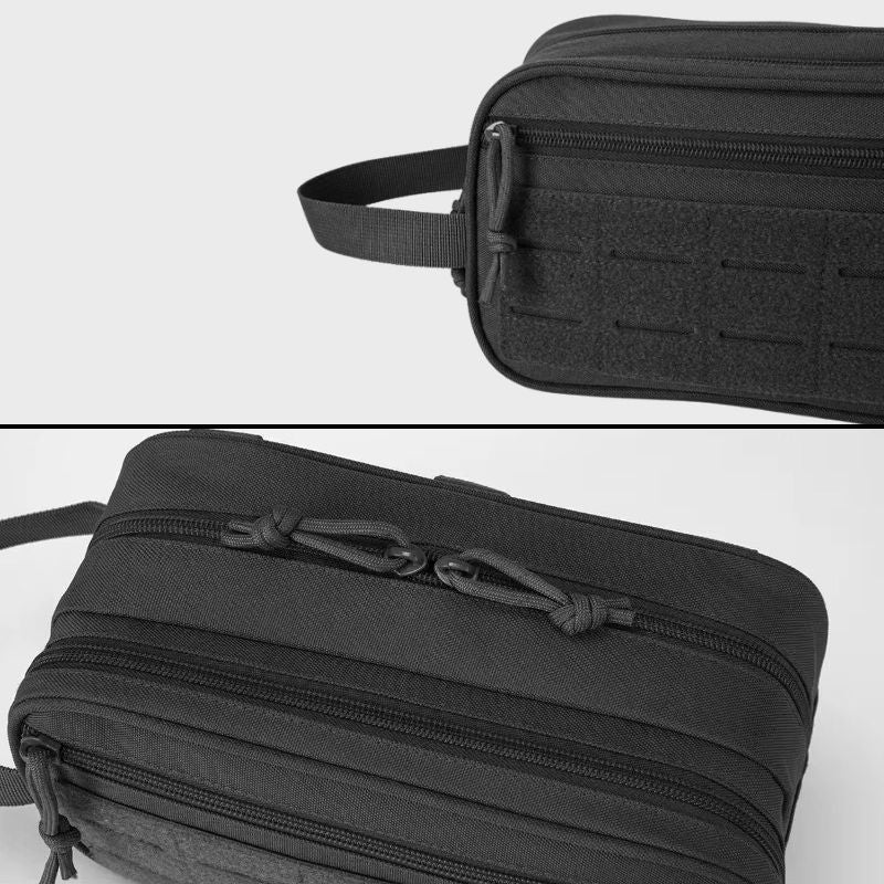 Trousse de toilette tissu suspendue avec crochet – Compacte et robuste