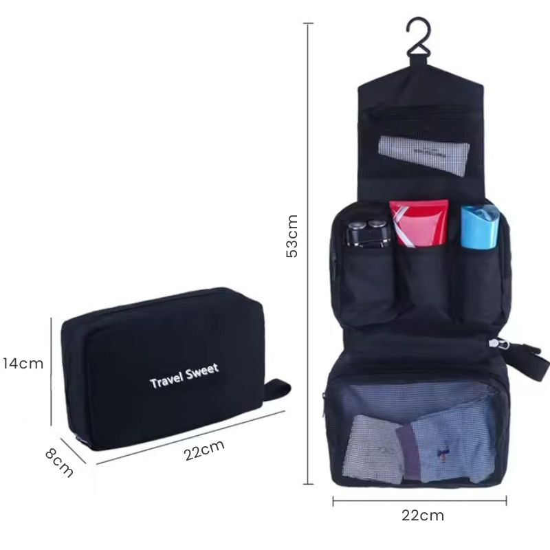 Trousse de toilette suspendue étanche à compartiments