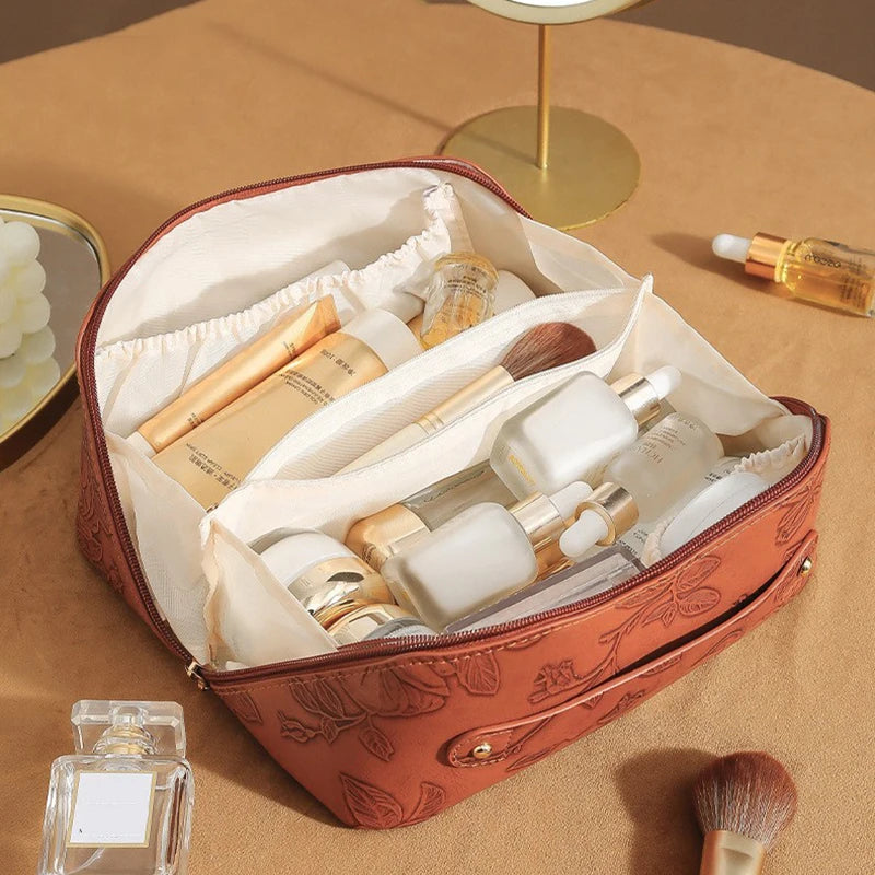 Trousse maquillage vintage – Grand compartiment pratique