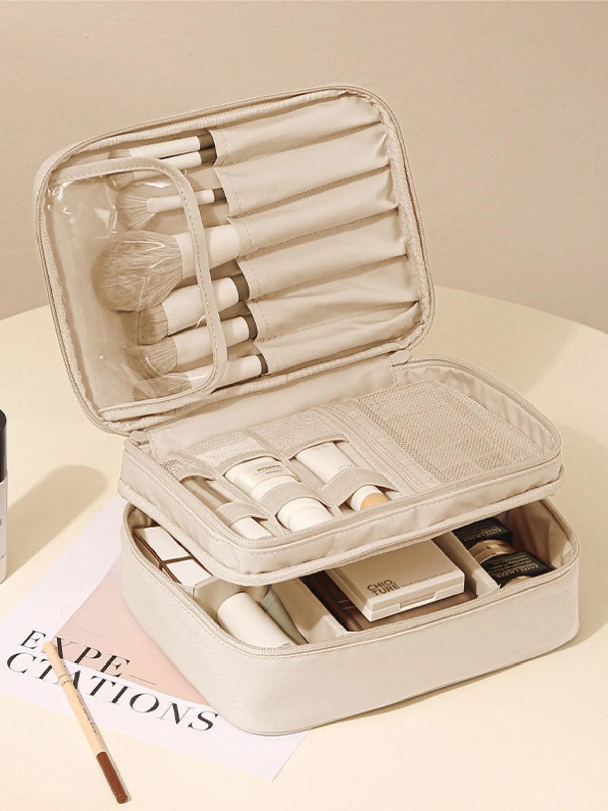 Trousse maquillage double compartiment - Lucie