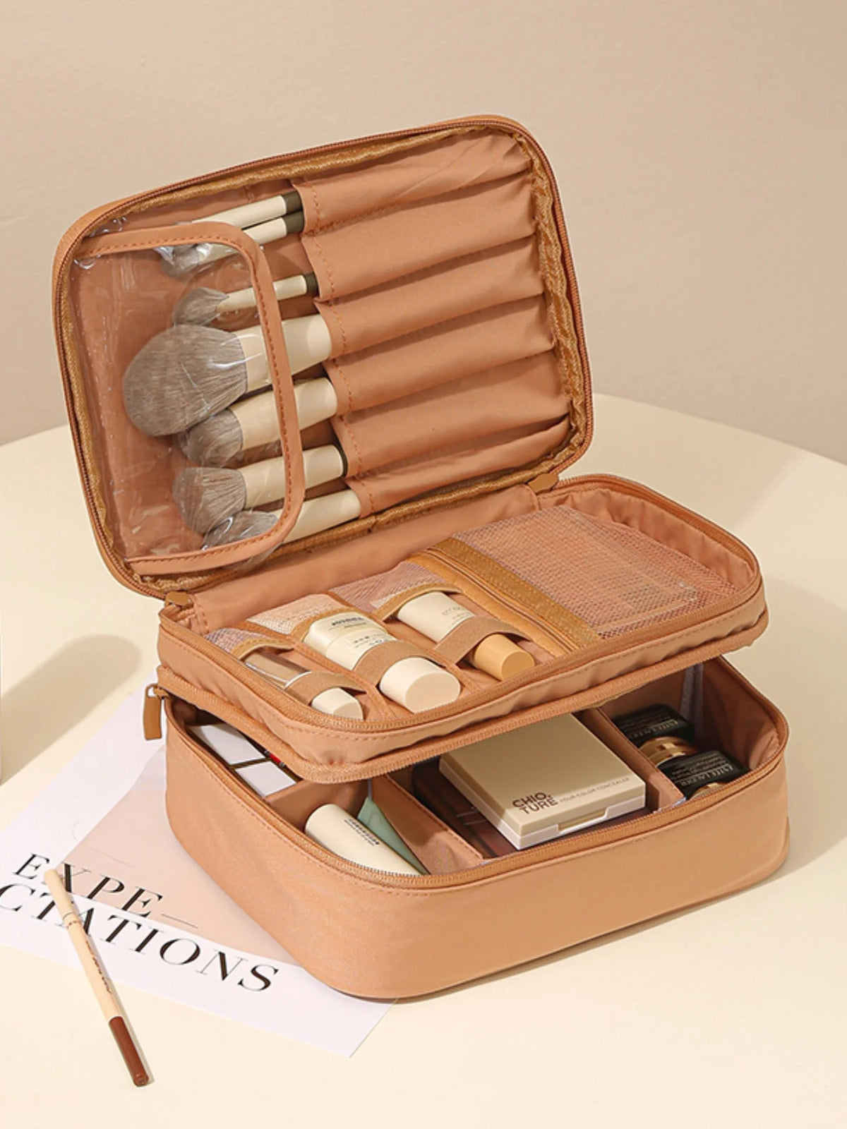 Trousse maquillage double compartiment - Lucie