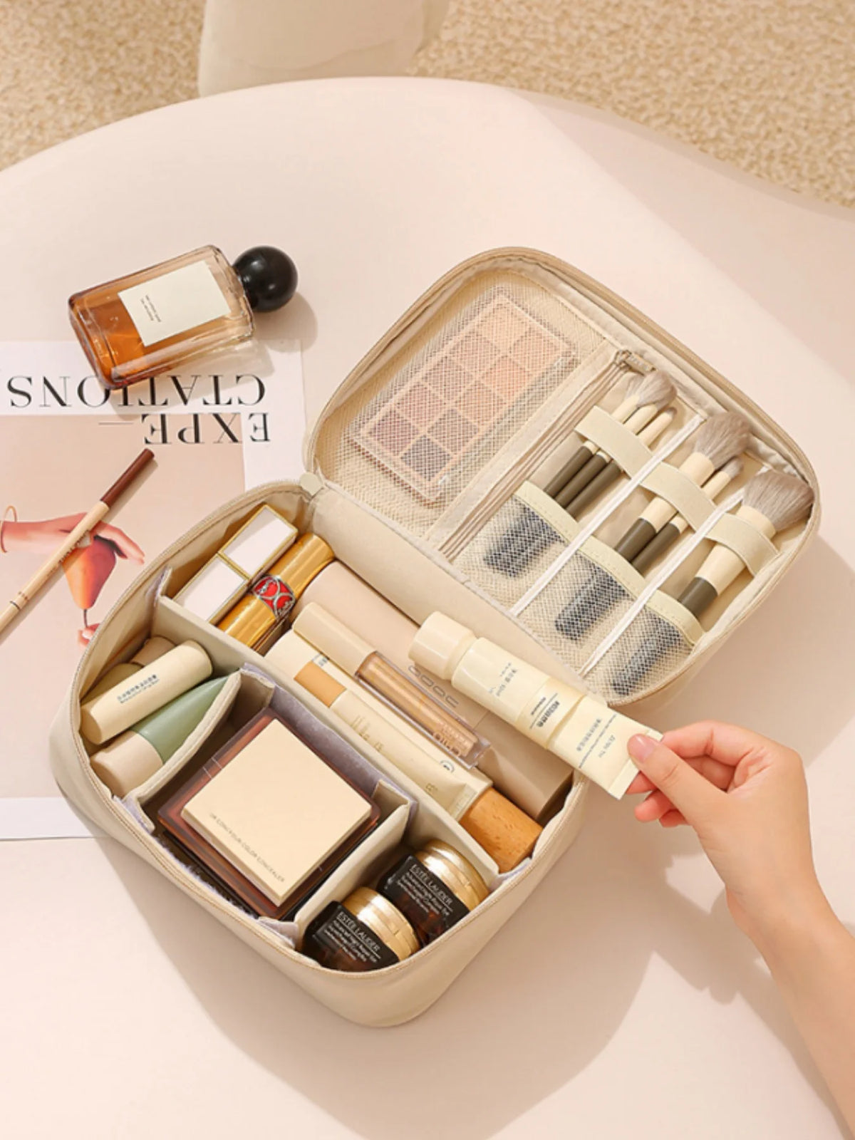 Trousse maquillage double compartiment - Lucie