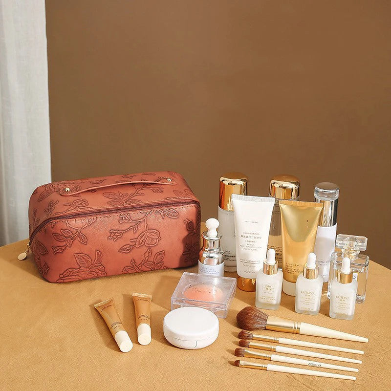 Trousse maquillage vintage – Grand compartiment pratique