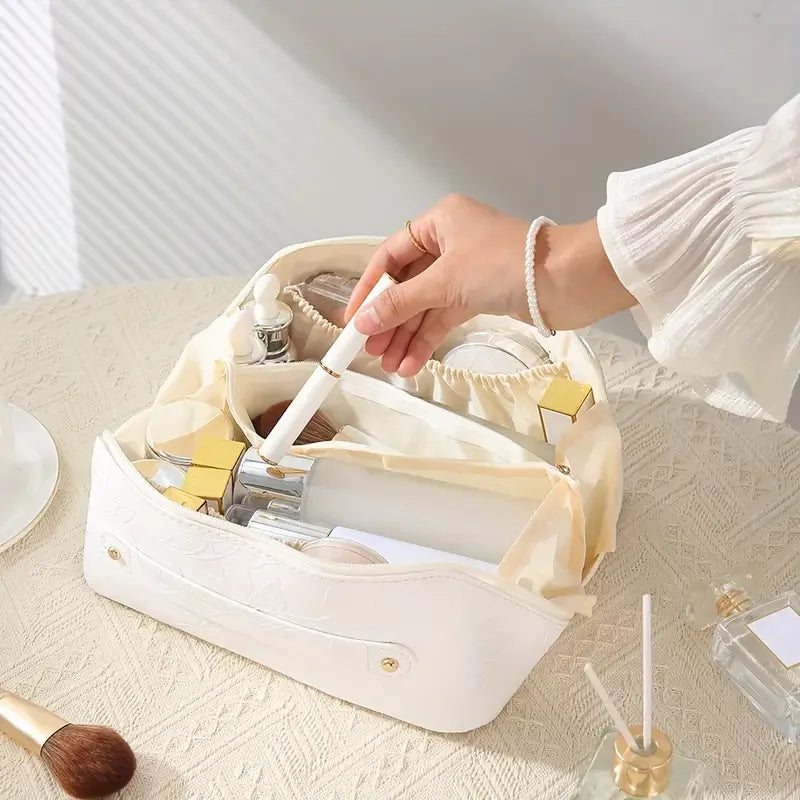 Trousse maquillage vintage – Grand compartiment pratique