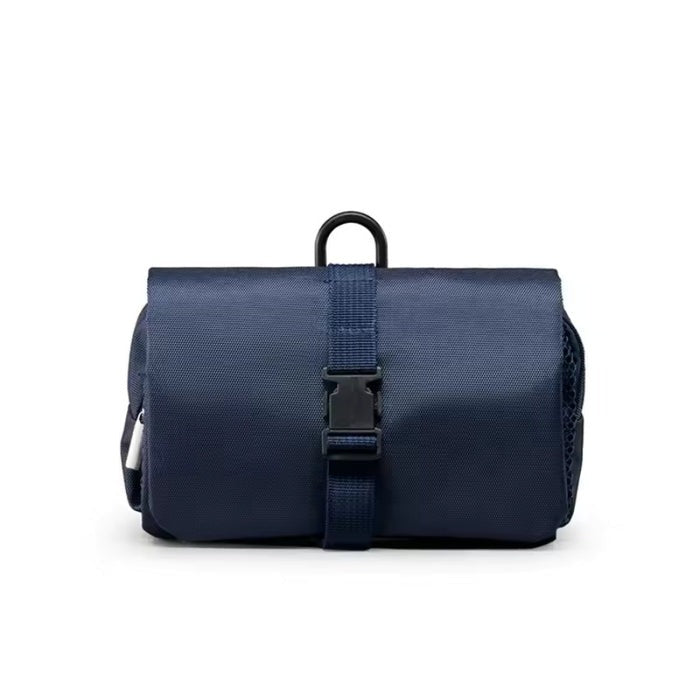 Trousse de toilette suspendue pliable à poches filet