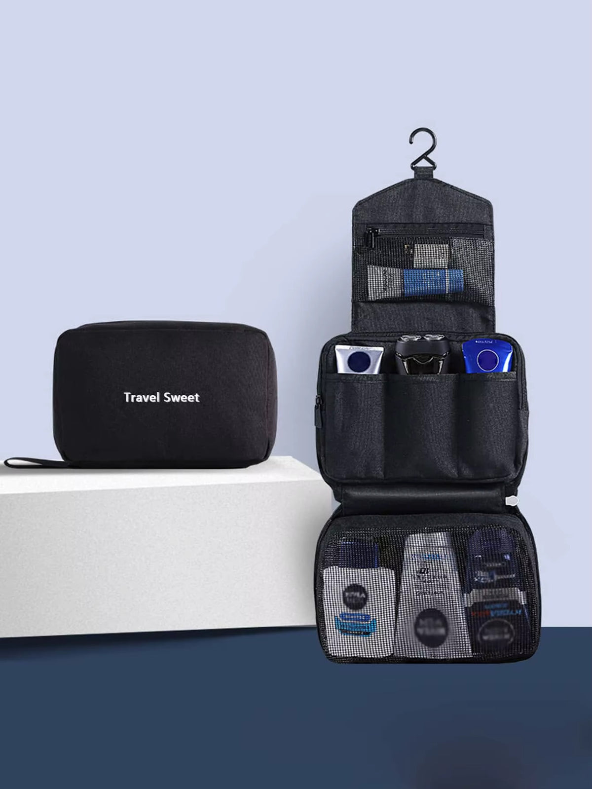 Trousse de toilette suspendue étanche à compartiments